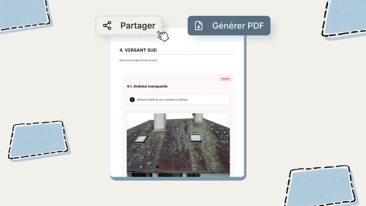 Options d'export PDF et de partage par lien sécurisé